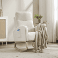 thumbnail image 1 of Spaco Modern Accent Rocking Chair with Side Pocket and High Backrest, Rocking Chair with Solid Wood Legs, Upholstered Nursery Glider Rocker for Indoor as Living Room, White, 1 of 8