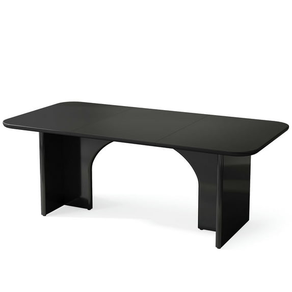 Spaco Modern Dining Table, 63" Large Rectangle Kitchen Table for 4-6 People, Dining Table for Indoor as Living Room, Kitchen, Black