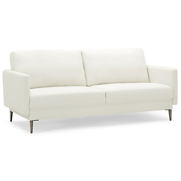 Spaco Modern Loveseat with Comfy Backrest Cushions-White, Couch for Living Room, Loveseat Sofa for Small Spaces, Living Room, Office, Soft Couch Easy to Install