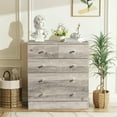 thumbnail image 1 of Spaco Modern Simple 4-Layer 5-Drawer Dresser, Drawer Cabinet with Gold Handle, Gray, 1 of 13