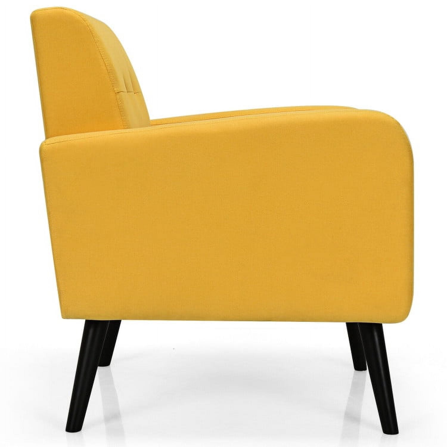 Yellow Barrel Accent Chair with Rubber Wood Legs