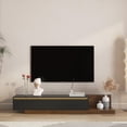 thumbnail image 1 of Spaco Modern Wood TV Stand with LED Lighting, Media Console with Closed & Open Storage for Bedroom & Living Room, Black, 1 of 6