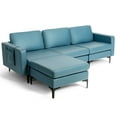 thumbnail image 1 of Spaco Modular L-shaped Sectional Sofa with Reversible Chaise and 2 USB Ports-Blue, Sectional Sofa Couch Living Room Sleeper Set, 1 of 8