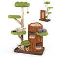 thumbnail image 1 of Spaco Multi-level Cat Tree with Double Decker Cat House and Sisal Panel, Cat Tree, Brown, 1 of 4