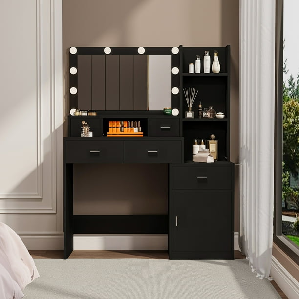 white christmas dresses Nordic Dressing Table with Full Body Mirror And Drawers main image 1