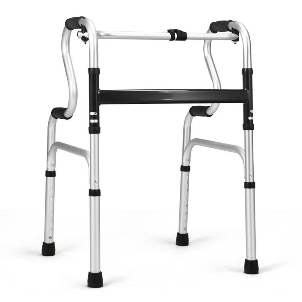Spaco One-Button Folding Aluminum Walking Frame Walker, Walkers for Seniors with Seat Spaco One-Button Folding Aluminum Walking Frame Walker, Walkers for Seniors with Seat