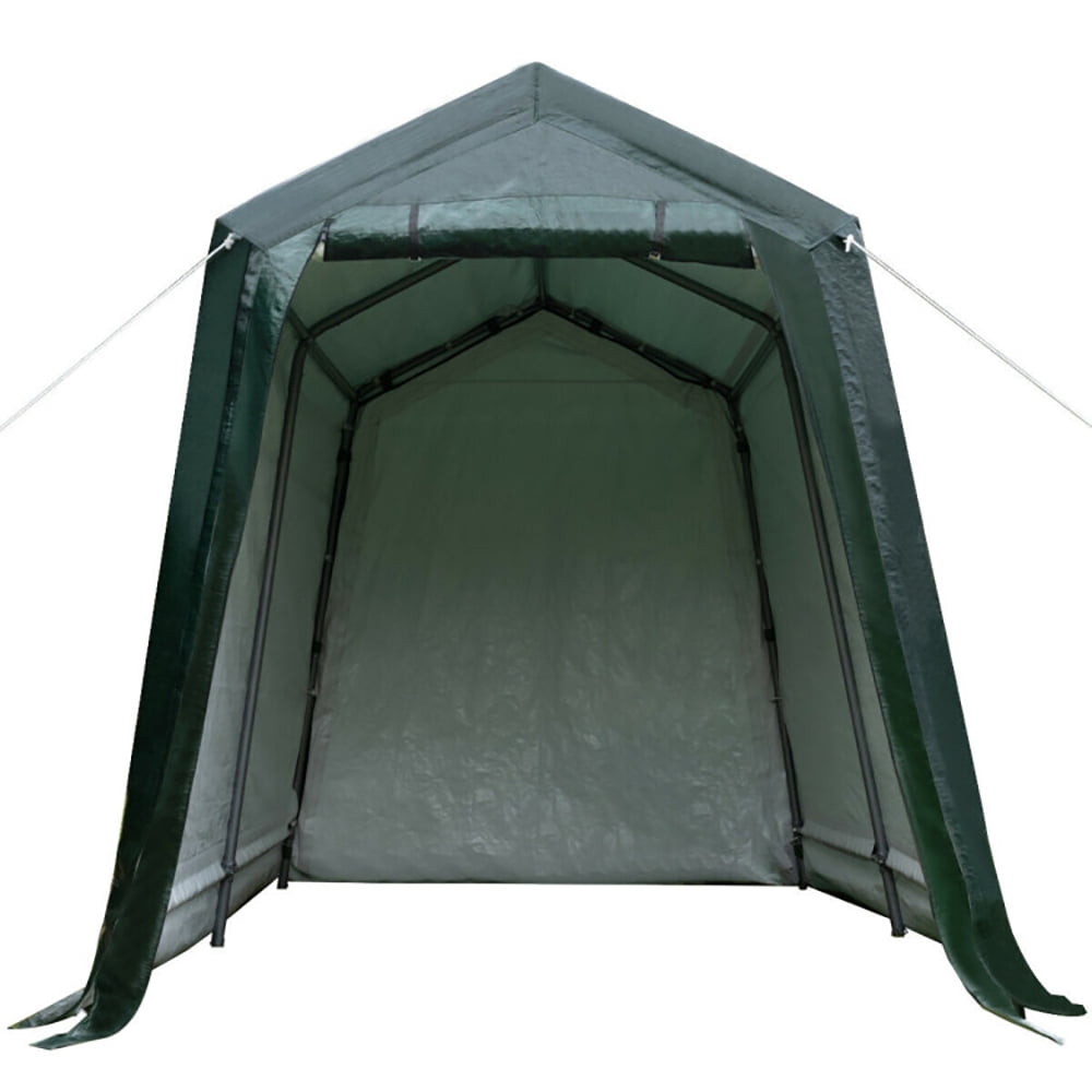 Spaco Outdoor Carport Shed with Sidewalls and Waterproof Ripstop Cover-7 x 12 ft, Extra Large Portable Car Tent Garage for Car, SUV Shelter Logic Storage