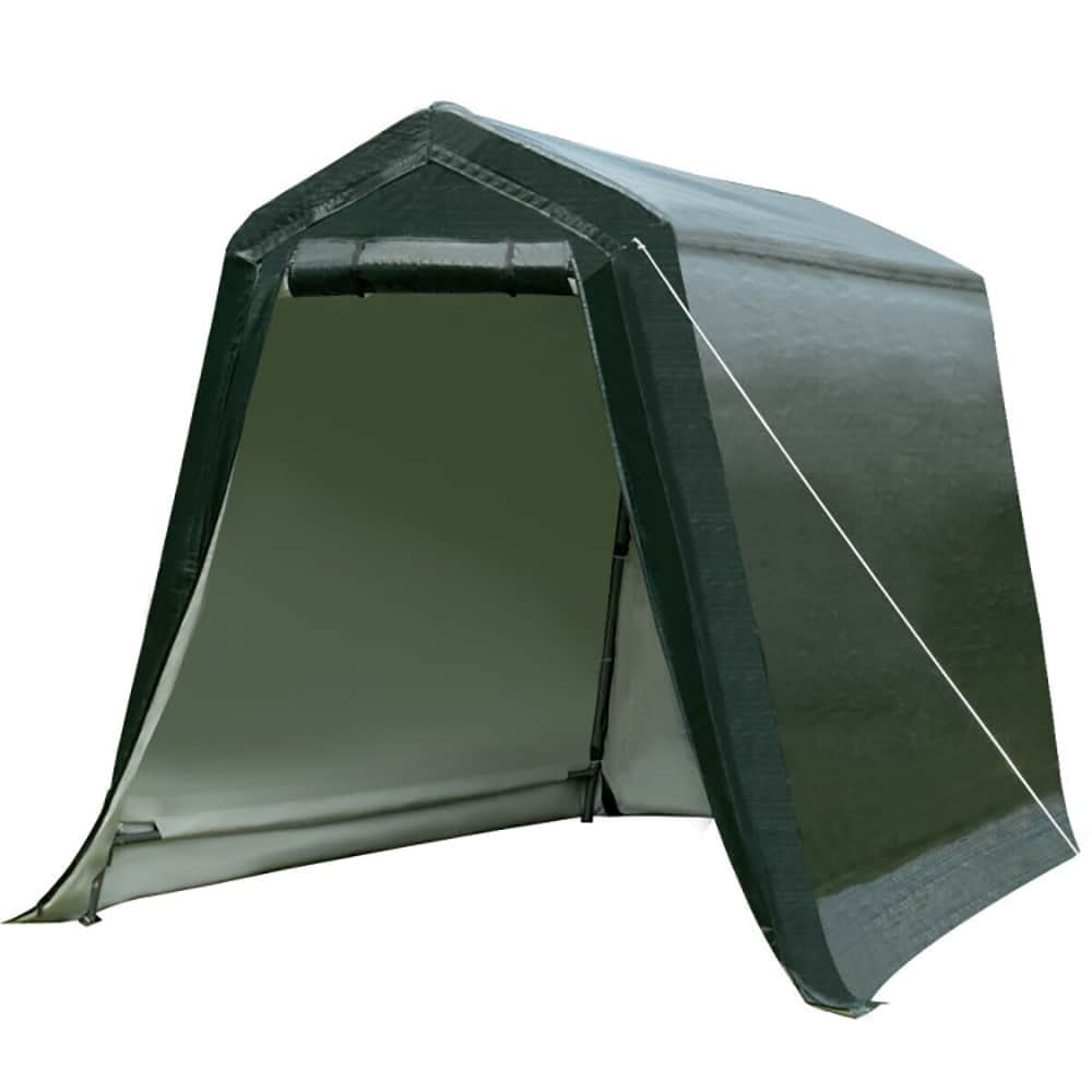 Spaco Outdoor Carport Shed with Sidewalls and Waterproof Ripstop Cover, 6 x 8 Feet Carport Shed, Green