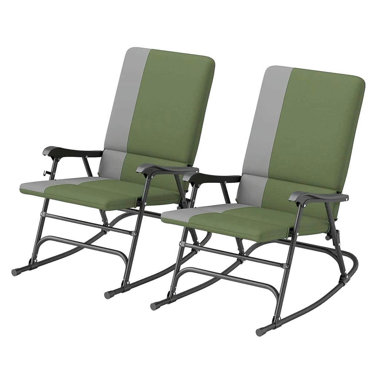 Spaco Outdoor Rocking Chairs Set of 2, 400 lbs. Capacity Folding ...