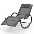 thumbnail image 1 of Spaco Outdoor Rocking Lounge Chair with Heavy Duty Metal Frame, Lounge Chair with Removable Headrest, Ergonomic Rocking Chair for Outdoor, Gray, 1 of 1