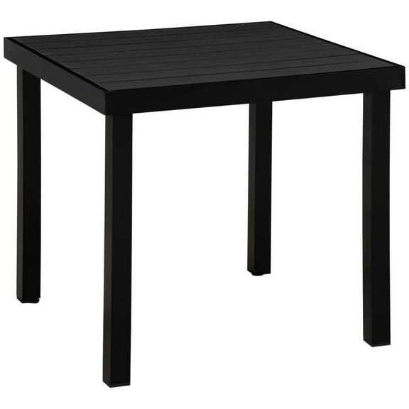 Spaco Patio Dining Table for 4 People, Rectangular Aluminum Table for Outdoor as Garden, Backyard, Patio, Black