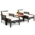 thumbnail image 1 of Spaco Patio Furniture3 Pieces Patio Rattan Furniture Set, Outdoor Wicker Rattan Chairs Garden Backyard Balcony Porch Poolside loveseat with Acacia Wood Tabletop, 1 of 8