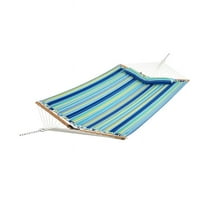 Spaco Patio Hammock Foldable Portable Swing Chair Bed with Detachable Pillow, Portable Hammock for Camping, Picnic, Backyard, Blue