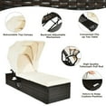 thumbnail image 1 of Spaco Patio Lounge Chair, Chaise Cushioned Top Canopy Patio Rattan Lounge Chair with Tea Table, 1 of 10