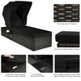 thumbnail image 1 of Spaco Patio Lounge Chair, Outdoor Adjustable Cushioned Chaise Lounge Chair with Folding Canopy, Black, 1 of 7