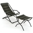 thumbnail image 1 of Spaco Patio PE Wicker Rocking Chair with Armrests and Metal Frame, Patio Rocking Chair, Gray, 1 of 7