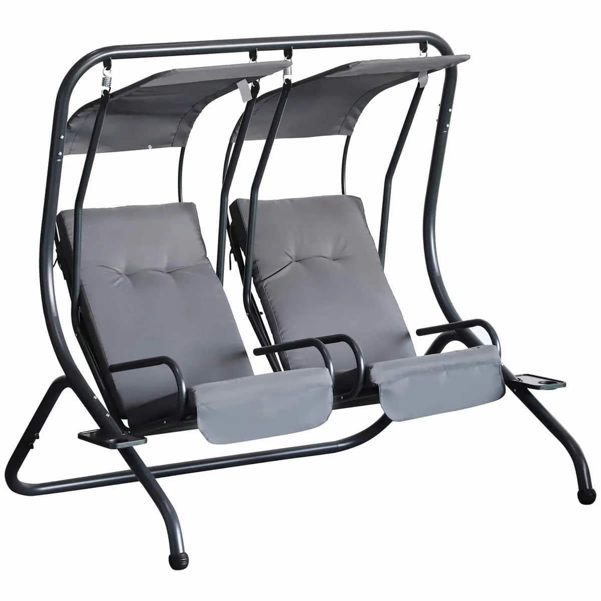 Spaco Patio Swing Chair with 2 Separate Seats, Swing Glider with ...