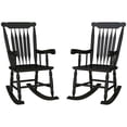 thumbnail image 1 of Spaco Porch Rocker Chairs Set of 2, 350 lbs. Wooden Rocking Chairs with High Back for Outdoor as Backyard, Lawn, Garden, Black, 1 of 11