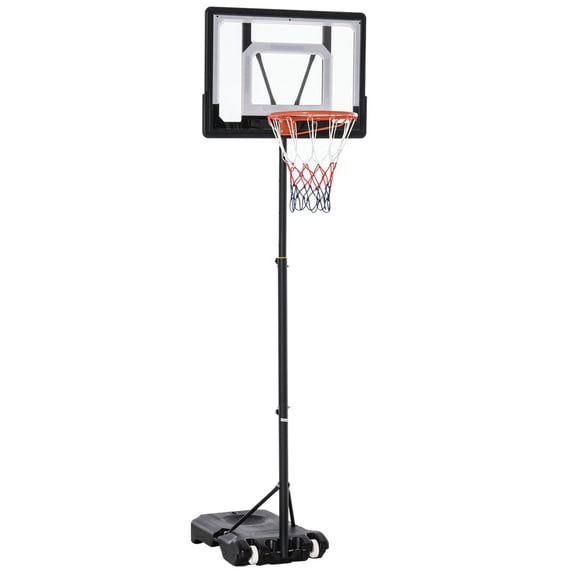 Spaco Portable Basketball Hoop System Stand with 33in Backboard, Height Adjustable 5FT-7FT, Basketball Stand for Indoor Outdoor Use, Black