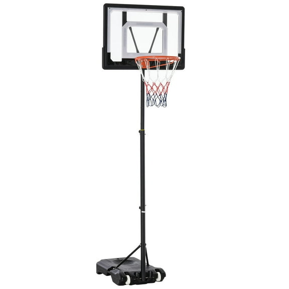 Spaco Portable Basketball Hoop System Stand with 33in Backboard, Height Adjustable 5FT-7FT, Basketball Stand for Indoor Outdoor Use, Black