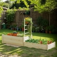 thumbnail image 1 of Spaco Raised Garden Bed with Trellis, 87 Inch Wooden Elevated Planter with 2 Planter Boxes for Patio, Garden, Backyard, Natural, 1 of 12
