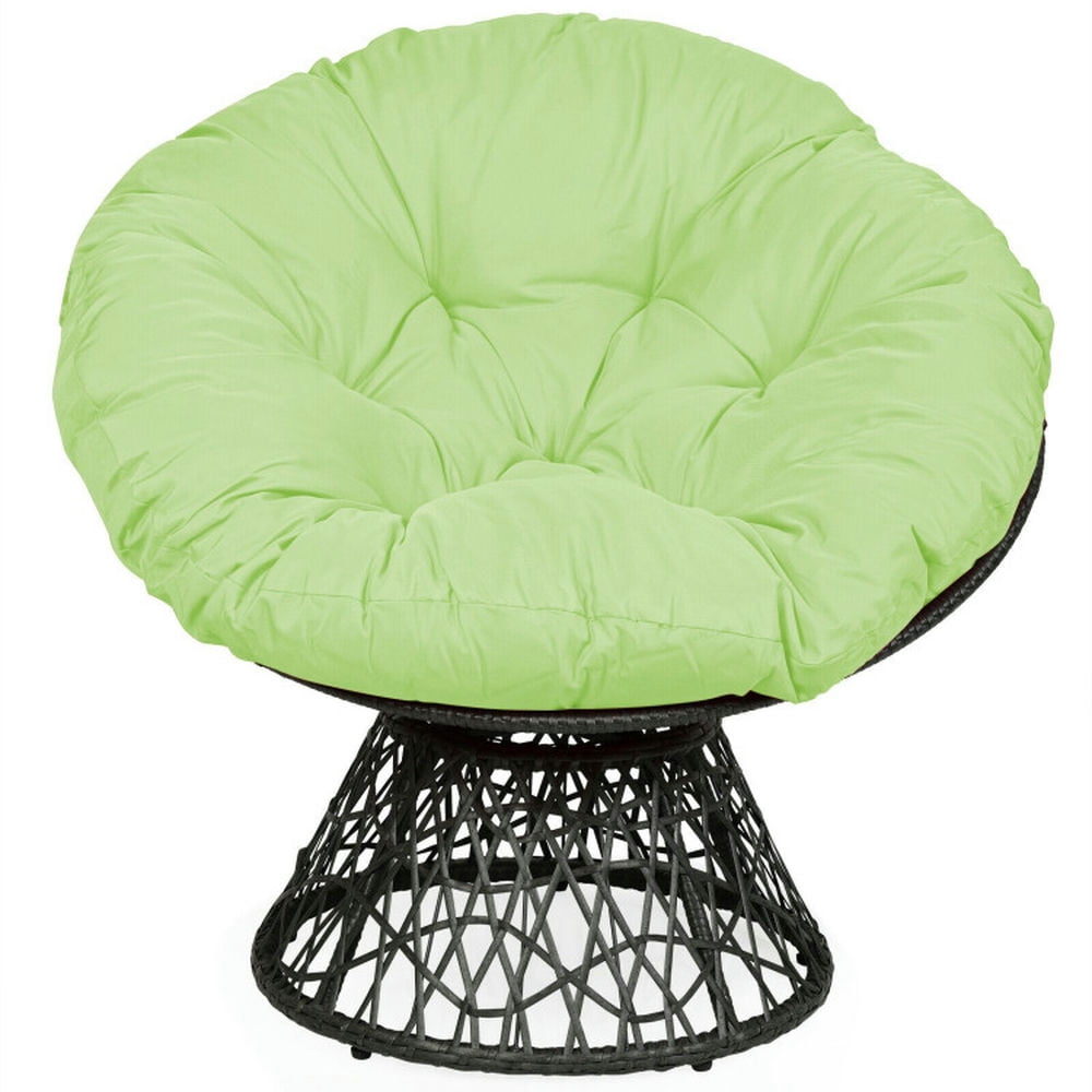 Spaco Rattan Papasan Chair Ergonomic 360-degree Swivel Soft Cushion ...