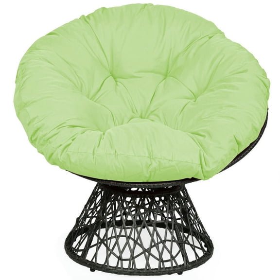 Spaco Rattan Papasan Chair Ergonomic 360-degree Swivel Soft Cushion Garden-Green, Modern Chair for Dorm, Room, Office