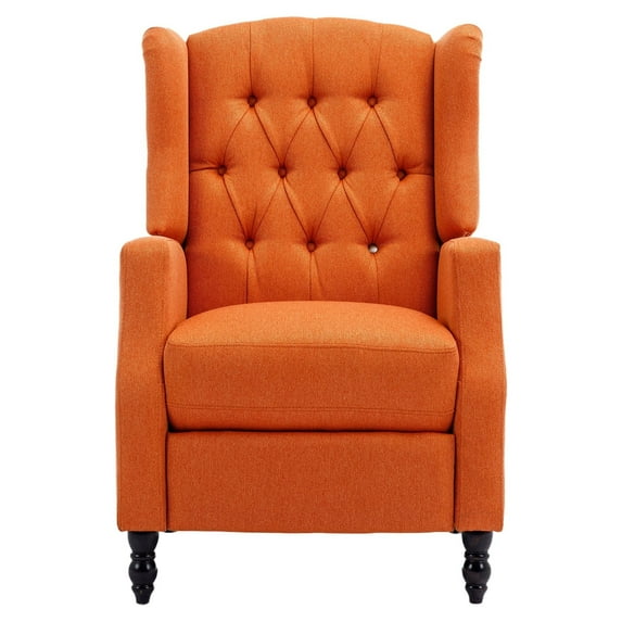Spaco Reclining Sofa Chair, Fabric Recliner Sofa Home Theater Seating, Modern Comfortable Upholstered leisure chair, Bedroom, Living Room, Orange