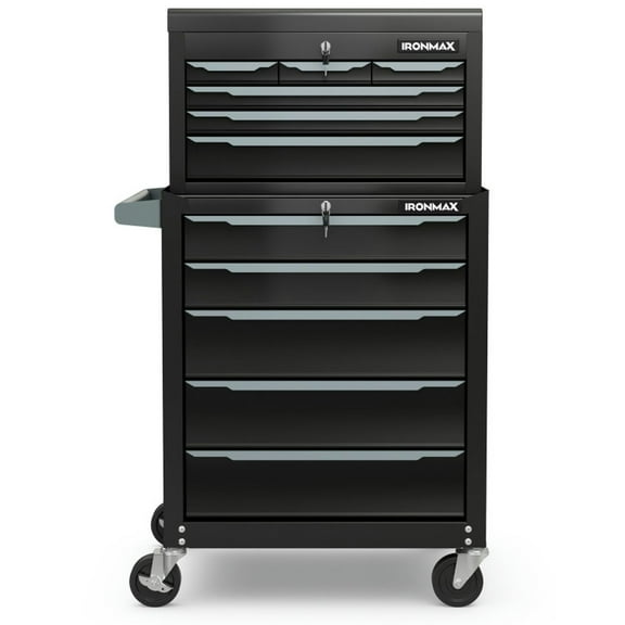 Spaco Rolling Steel Tool Chest with Hanging Holes and Central Keyed Locking System for Garage & Repair Shop, Tool Chest for Garage, Home and Workbench