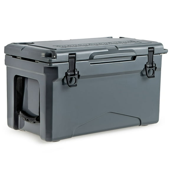 Spaco Rotomolded Cooler with Integrated Cup Holders and Bottle Opener-Gray