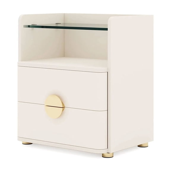 Spaco Round Side Table with Lower Shelf, End Table for Small Spaces, Nightstand for Living Room