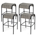 thumbnail image 1 of Spaco Set of 4 Patio Metal Bar Stools with High-Strength Metal Frame, Stylish 30" Metal Bar Stools with Curved Fabric Seat, 4 Pieces Metal Bar Stools for Outdoor as Garden, Patio, Gray, 1 of 5