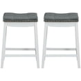 thumbnail image 1 of Spaco Set of 2 24-Inch Height Backless Counter Stool with Footrest-White, Bar Height Stools, Counter Height Bar Stools for Kitchen, Dining Room, 1 of 6