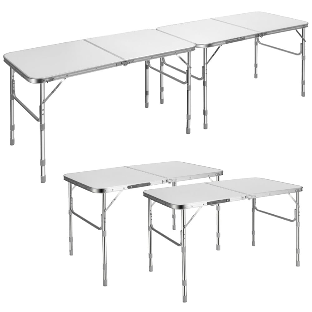 Spaco Set of 2 Folding Picnic Utility Table with Carrying Handle-White ...