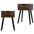 thumbnail image 1 of Spaco Set of 2 Mid Century Wood Side Table, End Table with 1 Storage Drawer, Nightstand for Bedroom Living Room, Rustic Brown and Black, Night Stand, 1 of 1