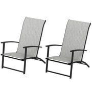 Spaco Set of 2 Outdoor Dining Chairs with High Back and Armrests, Folding Chairs for Outdoor as Backyard, Lawn, Garden, Gray