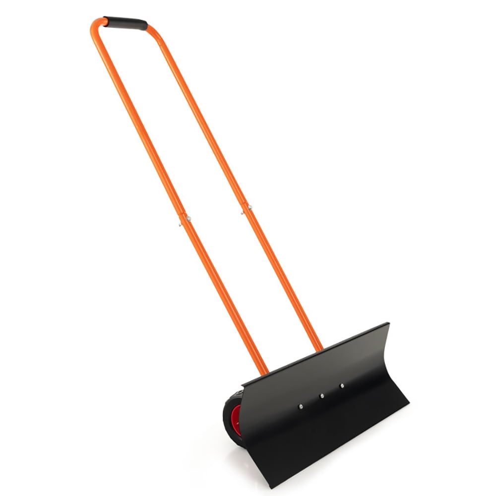 Spaco Snow Shovel with Wheels with 30 Inches Wide Blade and Adjustable Handle-Orange, Large Capacity for Snow Removal Spaco Snow Shovel with Wheels with 30 Inches Wide Blade and Adjustable Handle-Orange, Large Capacity for Snow Removal