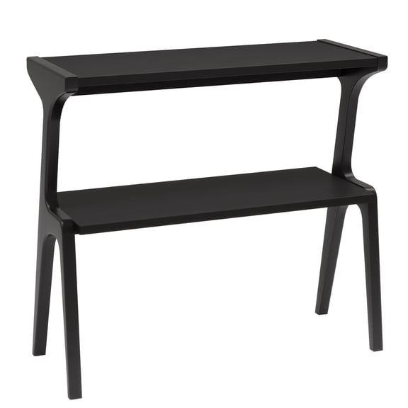 Spaco Solid Wood 2-Tier Sofa Side Table - Curved Design, Durable Frame, Dual-Function as Nightstand