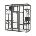 thumbnail image 1 of Spaco Spacious Cat Playpen with 2 Condos & 5 Platforms - Fir Wood & Galvanized Mesh - Outdoor Use, 1 of 15