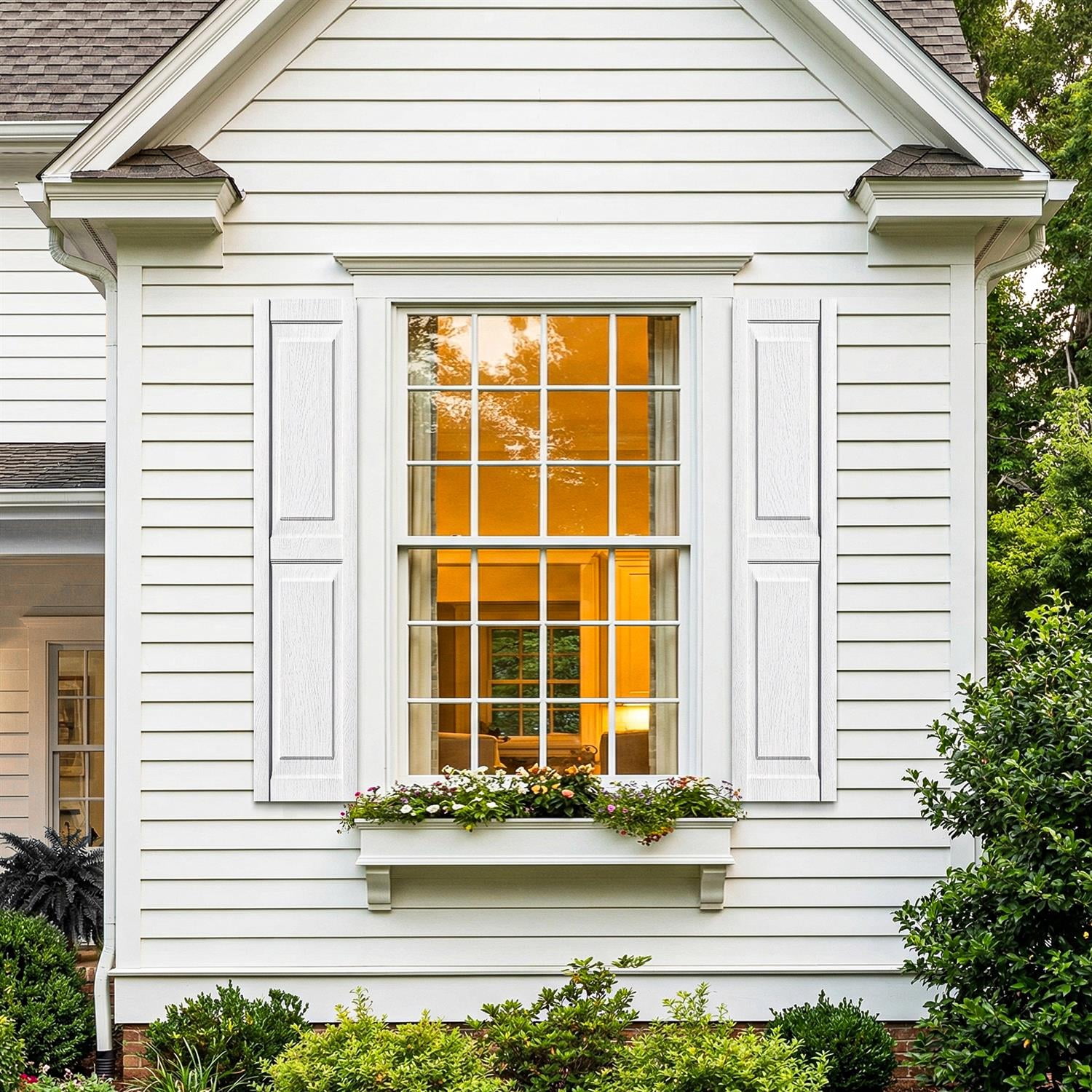 Square Shutter Spaco Square-Panel Exterior Louvered Shutters, Weather-Resistant ...
