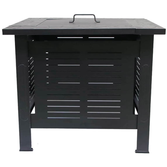 Spaco Square Stove Heater Smokeless Grill, Grill Over Stove, Tea Cooking Furniture Table, Fire Pit Stove for Outdoor, Black