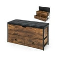 thumbnail image 1 of Spaco Storage Ottoman Bench with Padded Seat Cushion and 2 Drawers for Entryway-Brown, Shoe Storage Organizer for Entryway & Closet, 1 of 7