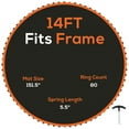thumbnail image 1 of Spaco Trampoline Replacement Mat, Fits 14 FT Trampoline, Trampoline Mat with 8 Rows of Stitching & Spring Pull Tool (Spring & Frame not Included), Orange, 1 of 7