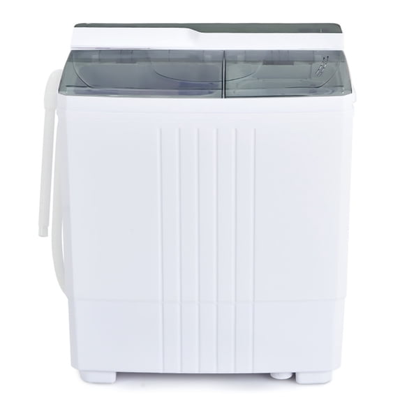 Spaco Twin Tub Portable Washing Machine with Timer Control and Drain Pump for Apartment-Gray, Washer Spinner Portable Washing Machine