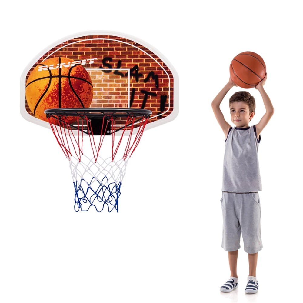 Spaco Wall Mounted Fan Backboard with Basketball Hoop and 2 Nets, Basketball Hoop Set for Door , Mini Wall Mounted Basketball Goal for Kids and Adults