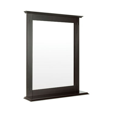 Spaco Wall-Mounted Multipurpose Vanity Mirror with Shelf-Brown, Mirrors for Wall