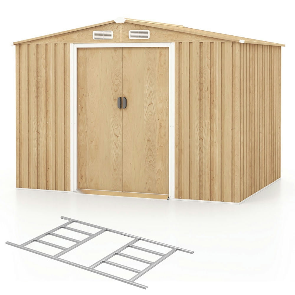 Brown Galvanized Steel Gable Roof Storage Shed