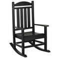 thumbnail image 1 of Spaco All Weather-Resistant HDPE Rocking Patio Chairs with Rustic High Back and Armrests, Rocking Chair with Oversized Seat and Slatted Backrest for Outdoor as Backyard, Lawn, Garden, Black, 1 of 11