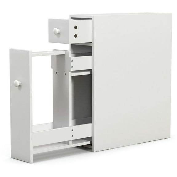 Spaco White Bathroom Cabinet Space Saver Storage Organizer-White,