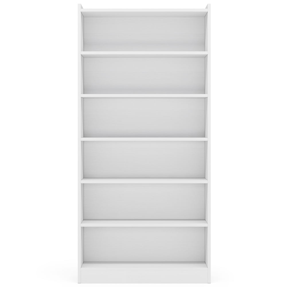 Spaco Wood Bookcase, 72" Tall Bookshelf with 6-Tier Open Storage Shelves, Bookshelf for Indoor, White